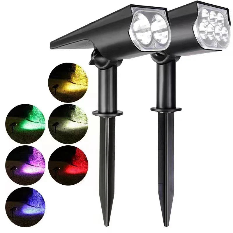 Axyaa Solar 7LED Spotlight: Adjustable In-Ground Waterproof Outdoor Wall Light