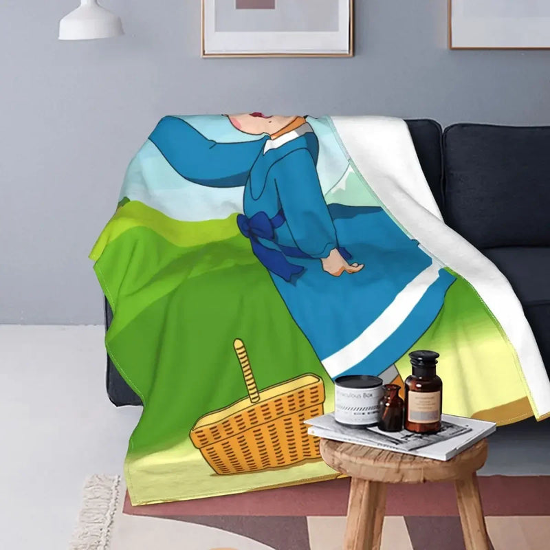 Heidi Alps Fleece Blanket Soft Cozy Throw Bedding for Sofa by Axyaa