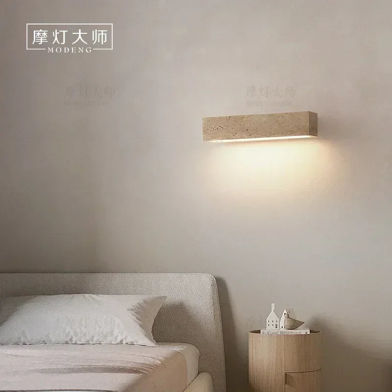 Axyaa Wabi Sabi Stone Wall Sconce Lamp for Bedroom & Living Room.