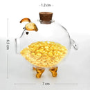 Axyaa Glass Piggy Bank for Gold Beans Storage - Mini Wish Bottle