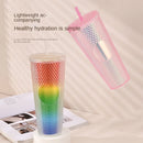 Axyaa 710ML Studded Double Wall Durian Tumbler with Lid and Straw