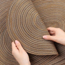 Axyaa Oval Braided Coffee Placemats Set - 35x50cm - Natural Woven Heat Resistant Mats