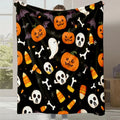 Axyaa Coral Fleece Flannel Blanket: Halloween Gift, Office Nap, Casual Blanket
