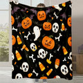 Axyaa Coral Fleece Flannel Blanket: Halloween Gift, Office Nap, Casual Blanket