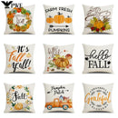 Axyaa Thanksgiving Pumpkin Maple Leaf Pillow Cover