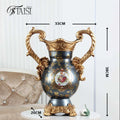 Axyaa European Luxury Double Ear Vase Home Decoration Handicraft Living Room Decor