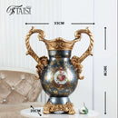 Axyaa European Luxury Double Ear Vase Home Decoration Handicraft Living Room Decor