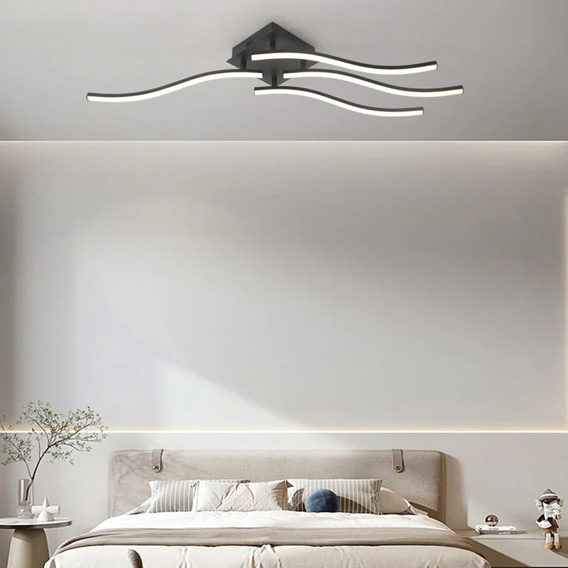 Axyaa Rotatable LED Ceiling Light Tricolor Dimmable Modern Chandelier Gray