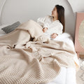 Axyaa Cotton Waffle Towel Quilt Summer Cool Blanket Air Conditioner Quilt