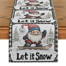 Axyaa Christmas Dwarf Snowflake Table Runner for Kitchen Dining Decor