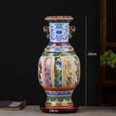 Axyaa Chinese Antique Enamel Ceramic Vase Home Decor Zen Living Room Pottery King
