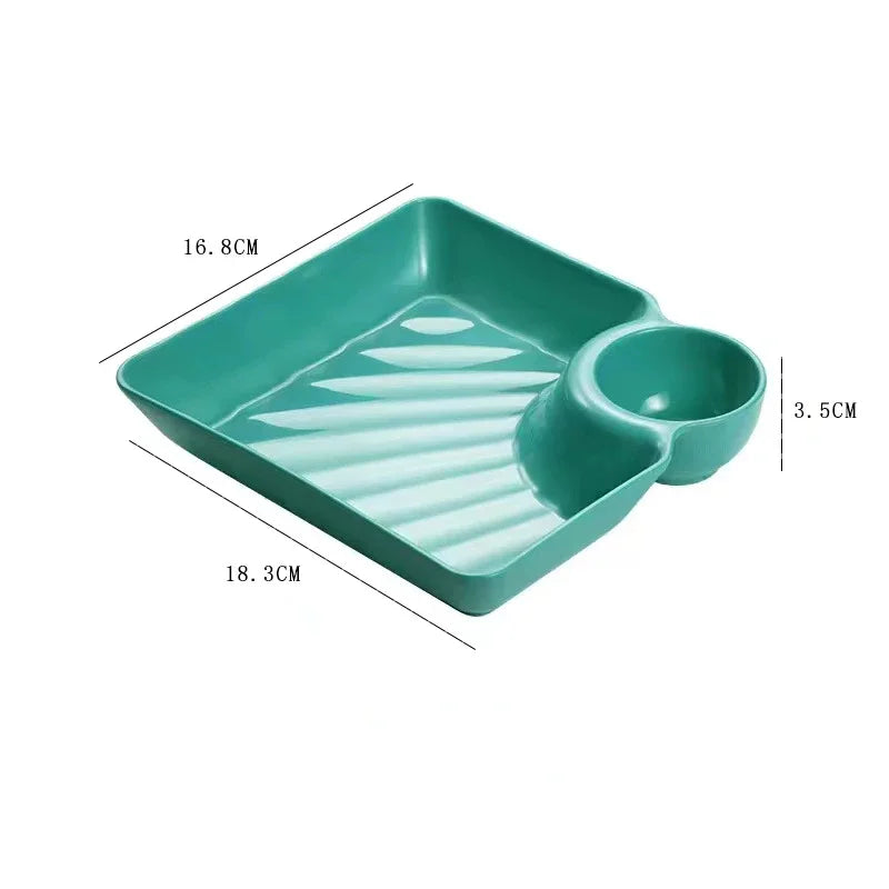 Axyaa Vinegar Space Snack Plate - Large Square Cookie Platter for Kitchen
