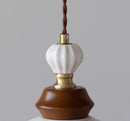 Axyaa Ceramic LED Wall Light Copper Pull Chain Modern Bedside Lamp