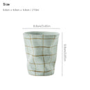 Axyaa Irregular Side Cup in Blue Green Brown Grid Pattern Ceramic - 270ml