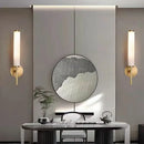 Axyaa Marble Wall Lights Nordic Luxury Copper Bedside LED Wall Sconce