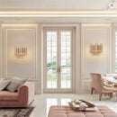 Axyaa Clear Grey Glass Wall Sconce - Modern Bedroom Lighting Fixtures