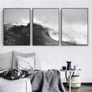 Nordic Ocean Waves Canvas Painting by Axyaa - Modern Wall Art for Living Room