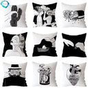 Axyaa Art Pattern Throw Pillow Case for Home Sofa Seat Room Decor