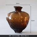 Axyaa Translucent Brown Glass Vase: Artistic Flower Arrangement Hydroponic Vase & Dried Flower Crafts