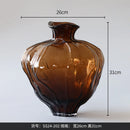 Axyaa Translucent Brown Glass Vase: Artistic Flower Arrangement Hydroponic Vase & Dried Flower Crafts