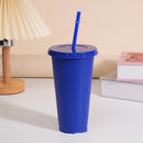 Axyaa 24oz Solid Color Reusable Cold Cup with Lid and Straw