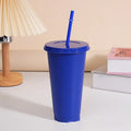 Axyaa 710ml 24oz Reusable Plastic Cold Cup with Lid and Straw
