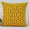 Axyaa Black Yellow Alphabet Letter Cushion Cover - Square Polyester Pillow Case