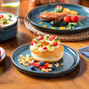 Axyaa Blue Reactive Glaze Ceramic Tableware Set - 12/24 Piece Plate Set