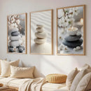 Zen Floral Art Posters Set for Cozy Modern Decor, Axyaa Canvas Paintings