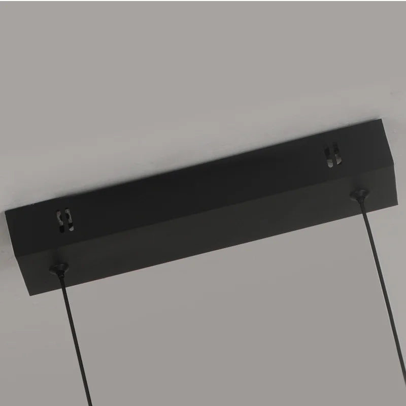 Axyaa Modern LED Pendant Light for Dining Room, Adjustable Height, Black Linear Fixture