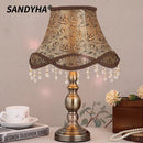 Axyaa Retro Gauze Desk Lamp with LED Floor, Living Room & Bedroom Lighting Fixtures