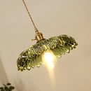 Axyaa Green Glass LED Pendant Light Fixture Modern Hanging Lamp