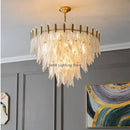 Luxury Crystal Suspension Lamps with Multi-Layer Leaf Design by Axyaa