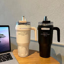 Axyaa Stainless Steel Straw Thermos Bottle Insulated Coffee Mug Double Drink Cup