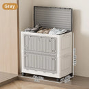 Axyaa Foldable Storage Bin with Wheels - Large Capacity Transparent Organizer for Clothes & Toys