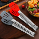 Axyaa Silicone Hollow Head BBQ Tongs for Home Cooking Essentials