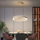 Axyaa Modern LED Round Chandelier Dimmable Glossy Lighting Fixtures