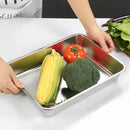 Axyaa Stainless Steel Food Tray for Kitchen Organization and Serving