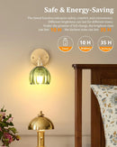 Axyaa Tulip Glass Shade Wall Sconce: Wireless LED Lamp, Remote Control, Rechargeable Battery
