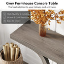 Axyaa Farmhouse Narrow Wood Console Table, 55 Inch, Industrial Rustic Entryway Sofa Tables