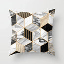 Axyaa Wood Texture Marble Pillowcases - Geometric Cushions Case for Home Decor