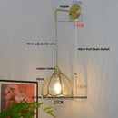 Axyaa Glass Brass LED Wall Sconce Vintage Vanity Light Fixture