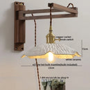 Axyaa Ceramic Copper LED Wall Lights Pull Chain Switch Nordic Bedside Lamp