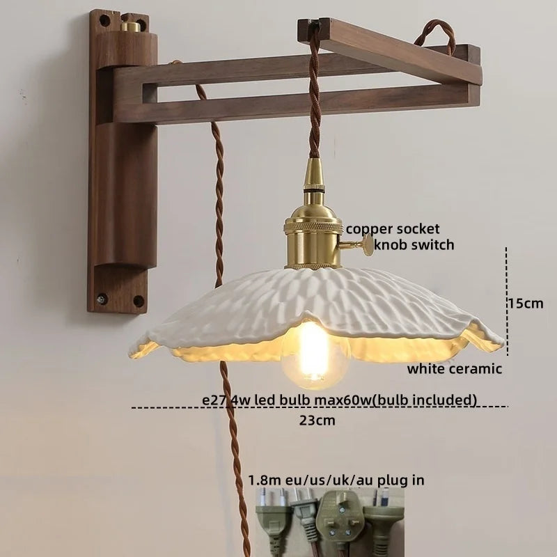 Axyaa Modern LED Wall Lights Brass Copper Balcony Bedroom Living Room Decor