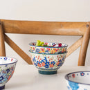 Axyaa Hand-Painted Ceramic Rice Bowls - 4pcs Set for Soup, Salad or Yogurt