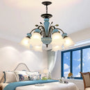 Rustic Ceramic Chandelier with Glass Shade by Axyaa - Kitchen Living Room Lighting