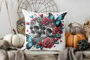 Skull Rose Butterfly Pattern Cushion Cover by Axyaa - Sofa Bedroom Car Pillow Cover
