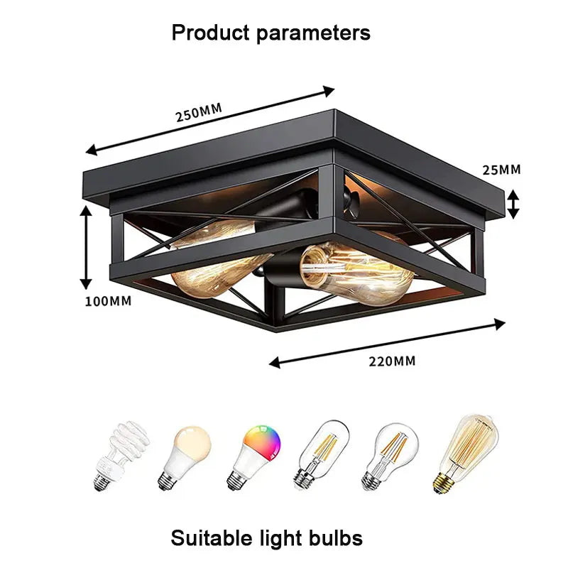 Axyaa Retro Iron Ceiling Light for Bedroom Living Room Industrial Style