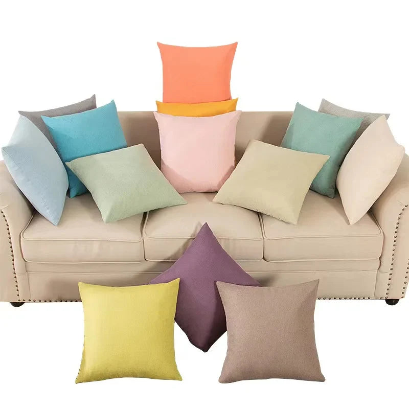 Axyaa Plain Throw Cushion Cover for Sofa Bed Car Home Decor