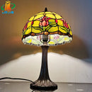 Axyaa Tiffany Style Tulip Desk Lamp Americana Design Rustic Bedroom Office Decor